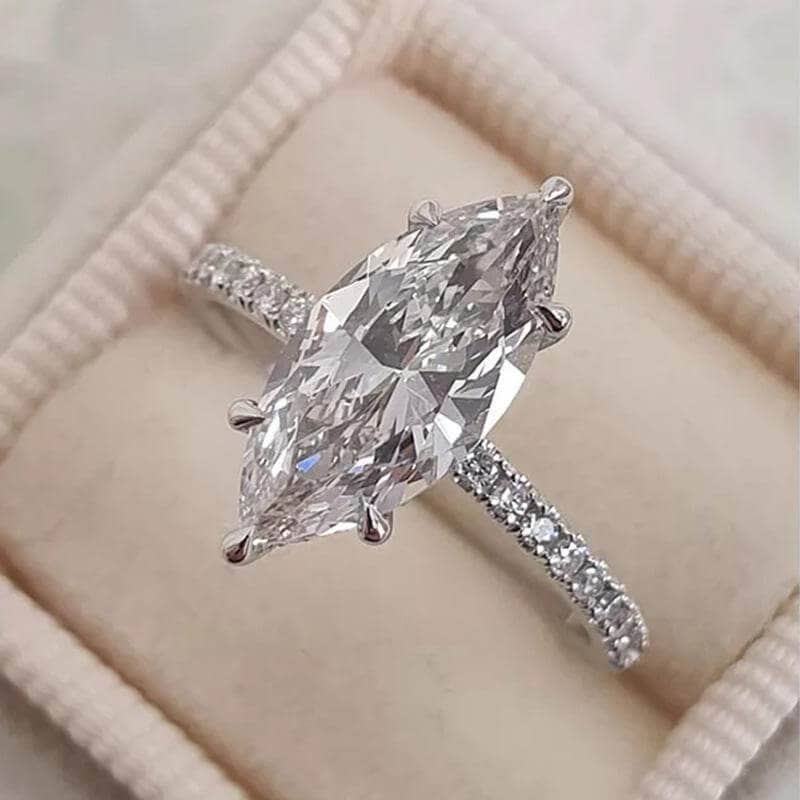 1.5 Carat Marquise Cut Engagement Ring-Black Diamonds New York