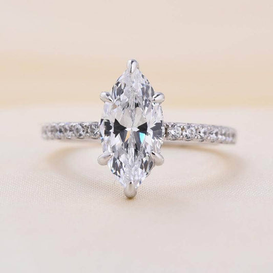 1.5 Carat Marquise Cut Engagement Ring - Black Diamonds New York