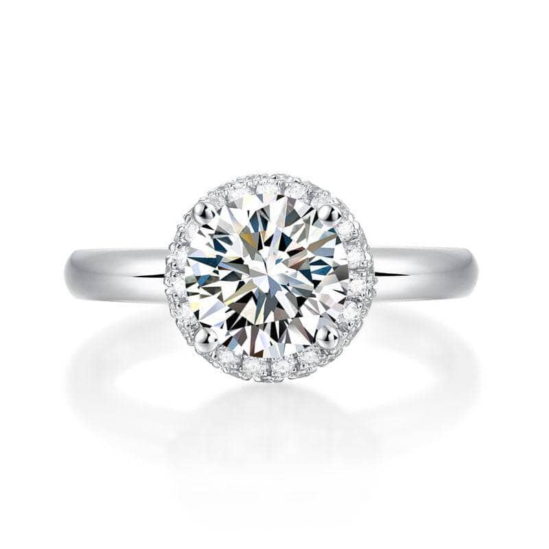 1.5 Carat Moissanite Diamond Halo Ring - Black Diamonds New York