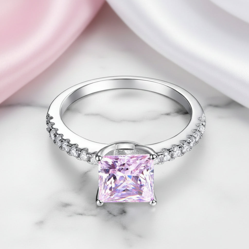 1.5 Ct Fancy Pink Diamond Option Engagement Ring-Black Diamonds New York