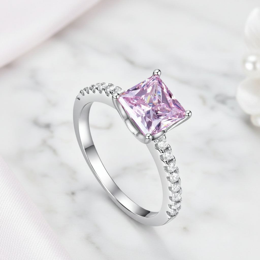 1.5 Ct Fancy Pink Diamond Option Engagement Ring-Black Diamonds New York