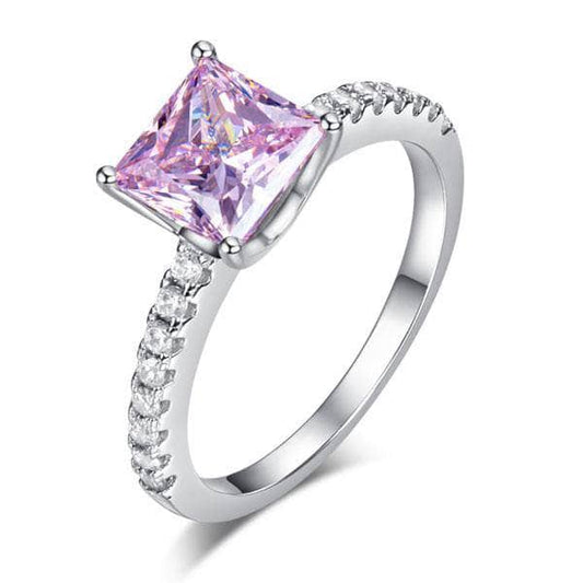1.5 Ct Fancy Pink Created Diamond Engagement Ring-Black Diamonds New York