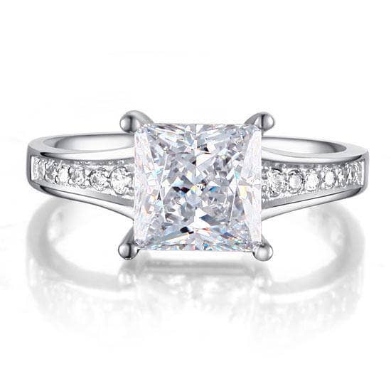 1.5 Ct Princes Cut Solid Wedding Promise Engagement Ring