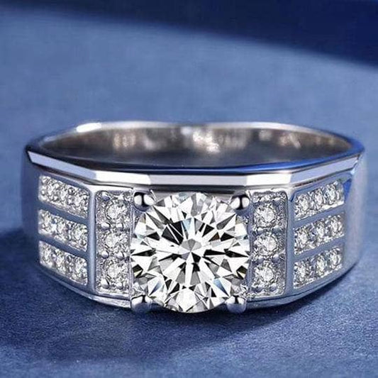 1.5 CT Round Cut Men's Wedding Ring-Black Diamonds New York