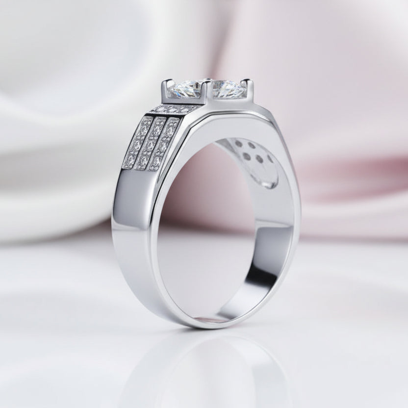 1.5 CT Round Cut Men's Wedding Ring-Black Diamonds New York