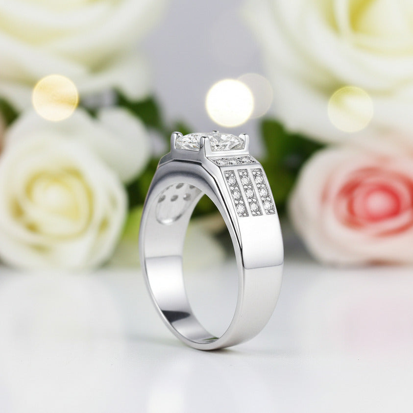 1.5 CT Round Cut Men's Wedding Ring-Black Diamonds New York