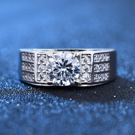 1.5 CT Round Cut Men's Wedding Ring - Black Diamonds New York