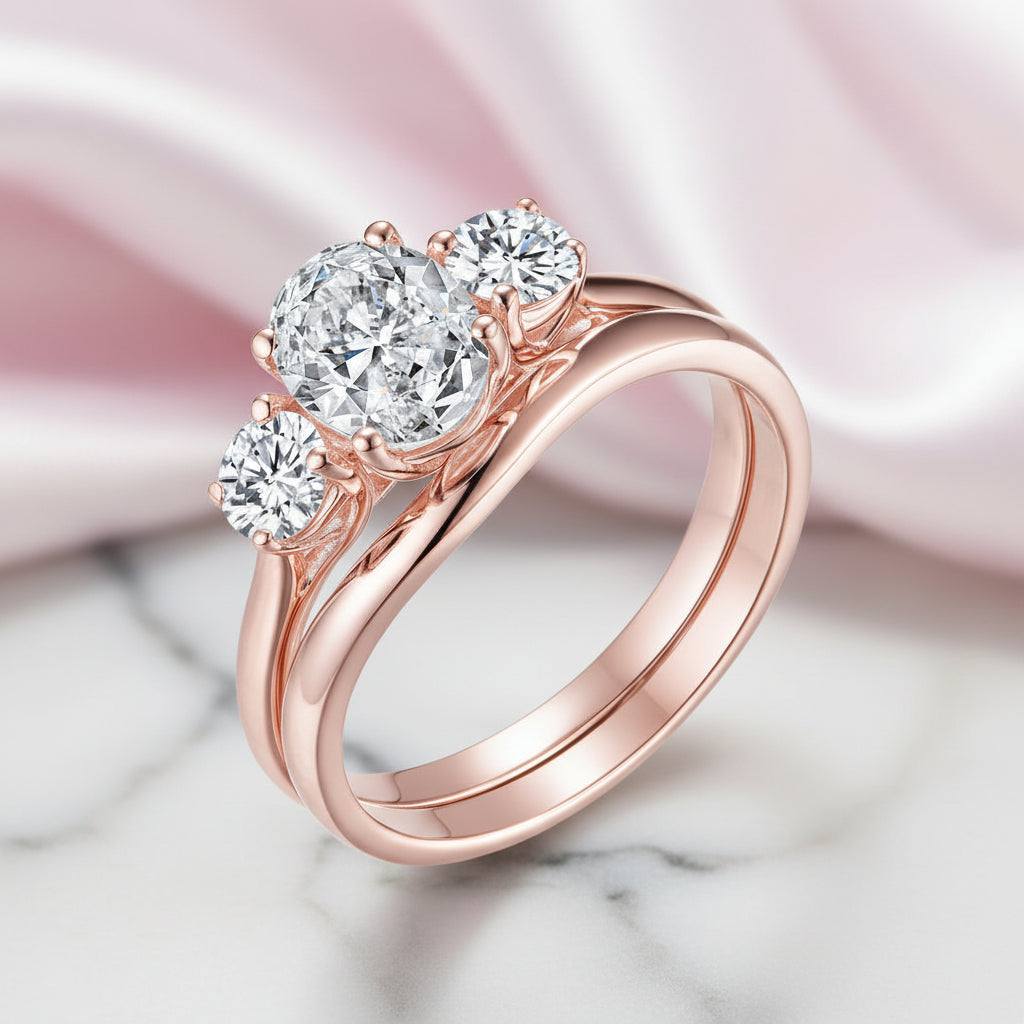 1.50 ct Diamond Option 14k Rose Gold Ring Set-Black Diamonds New York