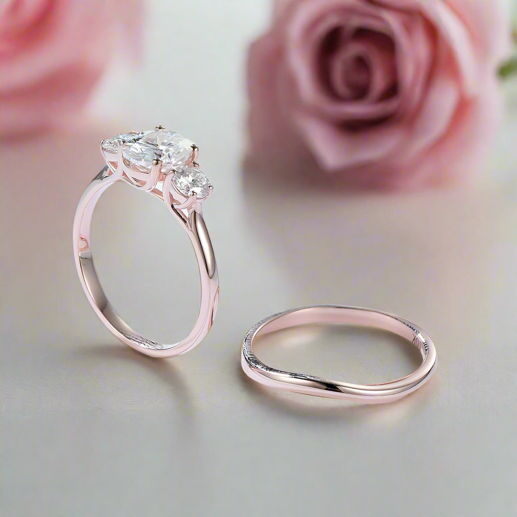 1.50 ct Diamond 14k Rose Gold Ring Set-Black Diamonds New York