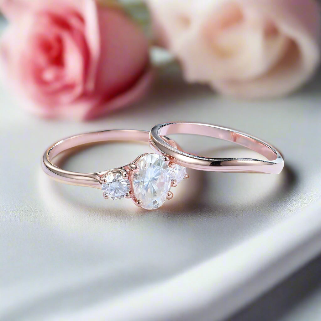 1.50 ct Diamond 14k Rose Gold Ring Set-Black Diamonds New York