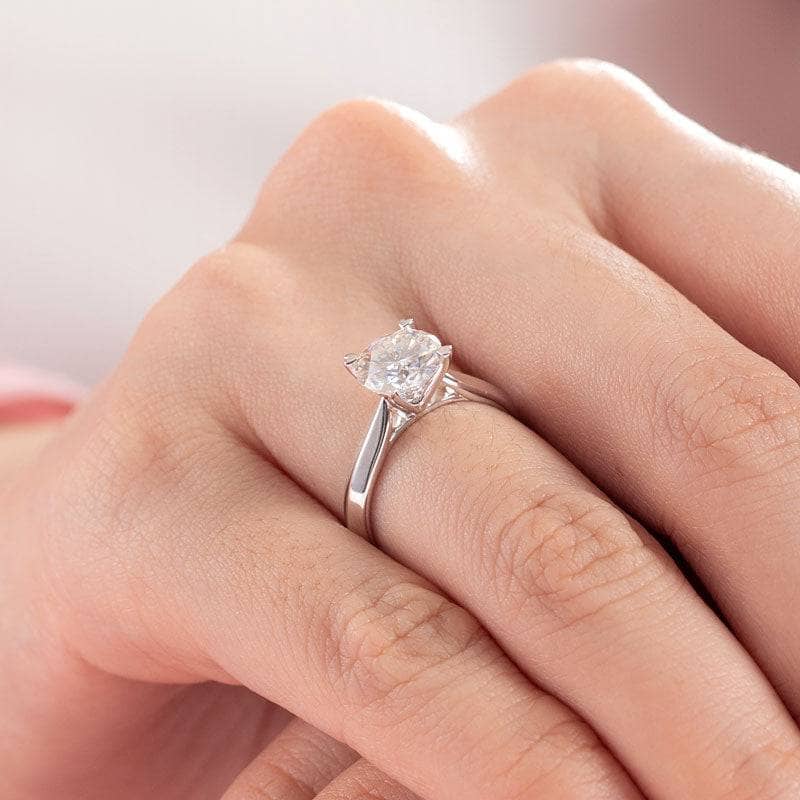 1.5ct Heart Prong Moissanite Diamond Ring - Black Diamonds New York