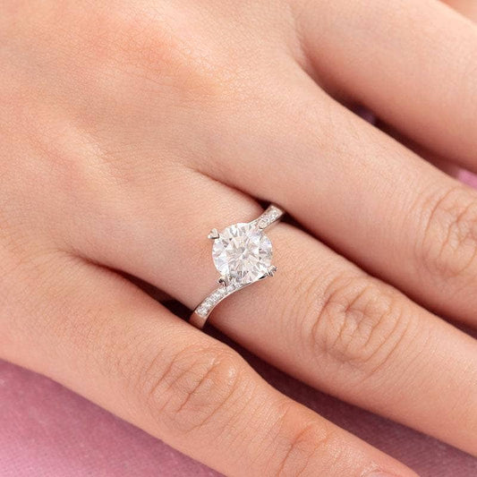 1.5ct Diamond Heart Shape Prong Ring-Black Diamonds New York