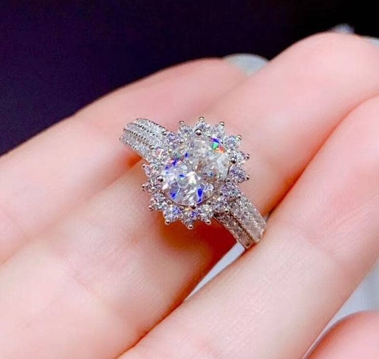 1.5ct Oval Cut Crackling Diamond Engagement Ring-Black Diamonds New York