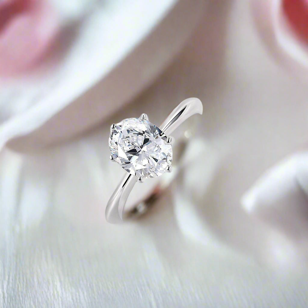 1.5ct Oval Cut Diamond Engagement Ring-Black Diamonds New York