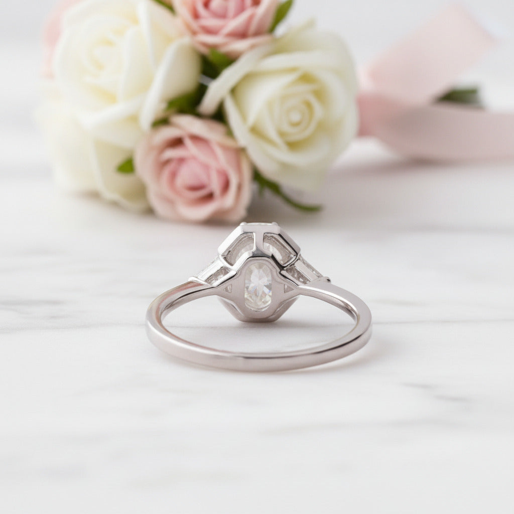 1.5 Ct Oval Cut Diamond Option 14k Rose Gold Engagement Ring-Black Diamonds New York