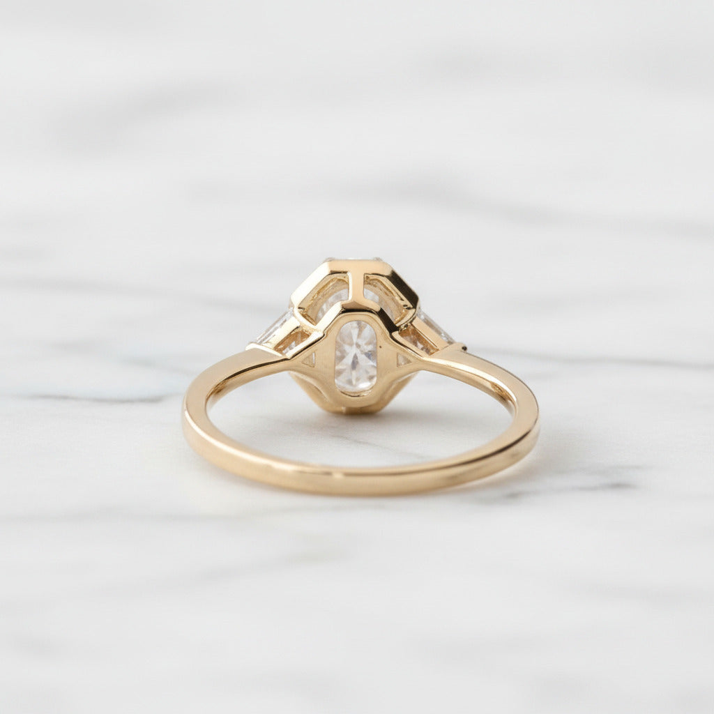 1.5 Ct Oval Cut Diamond Option 14k Rose Gold Engagement Ring-Black Diamonds New York
