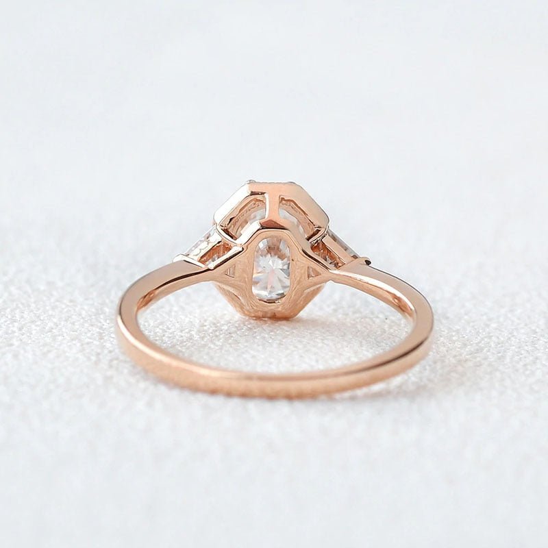 1.5ct Oval Cut Diamond 14K Rose Gold Engagement Ring-Black Diamonds New York