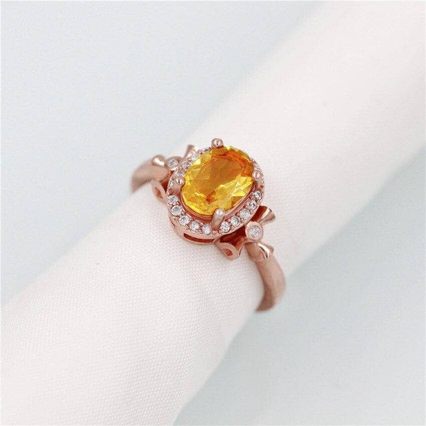 1.5ct Oval Natural Citrine Birthstone Solitaire Rings