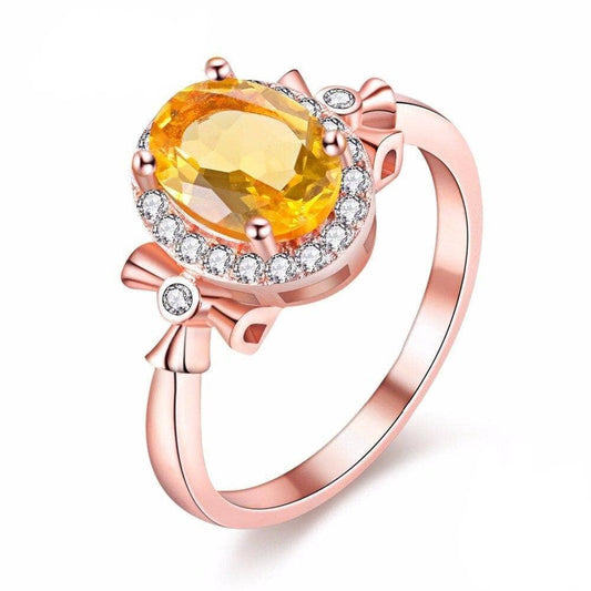 1.5ct Oval Natural Citrine Birthstone Solitaire Rings