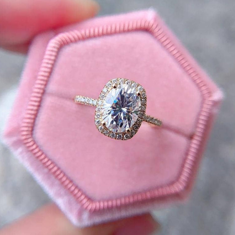 1.5CT Oval Solid 10k Yellow Gold Diamond Solitaire Ring-Black Diamonds New York