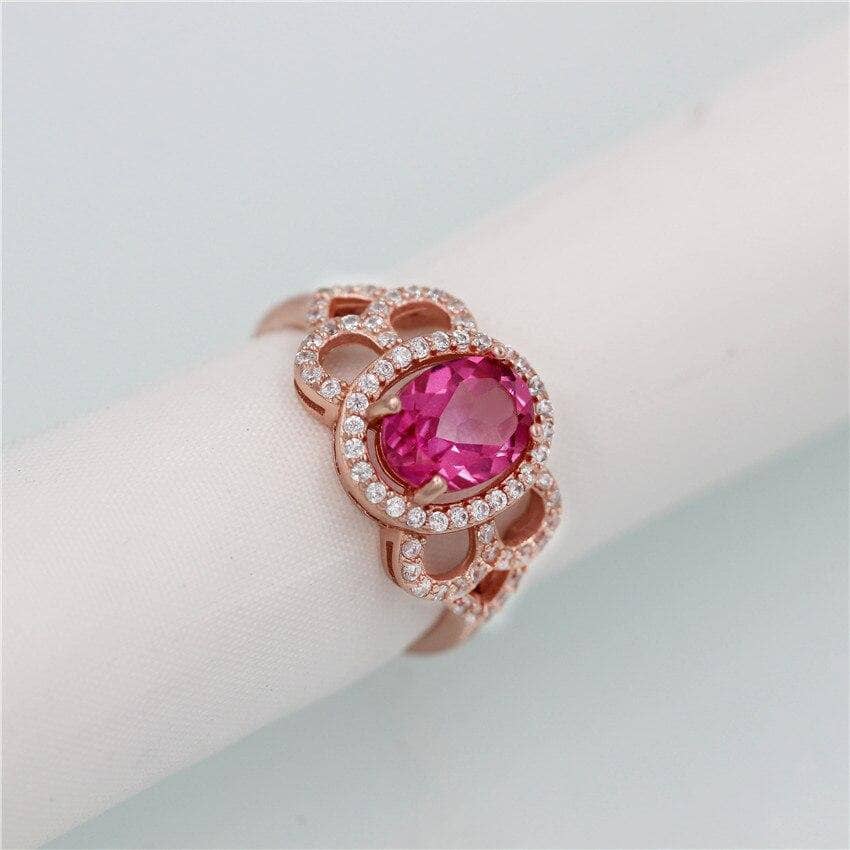 1.5ct Pink Topaz Natural Stone Eternity Rings