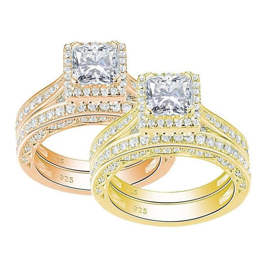 1.5ct Princess Cut EVN Stone Engagement Ring Set-Black Diamonds New York