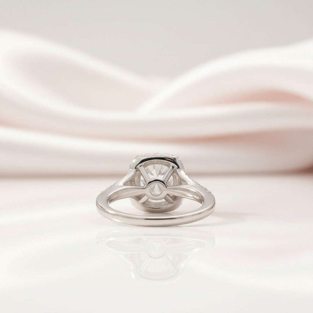 1.5 Ct Round Cut Diamond Option Engagement Ring-Black Diamonds New York