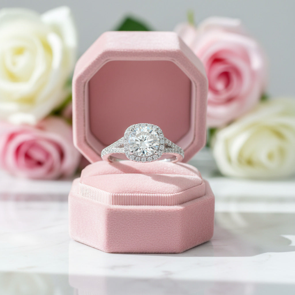 1.5 Ct Round Cut Diamond Engagement Ring-Black Diamonds New York