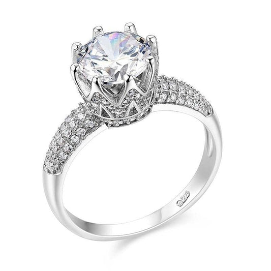 1.5ct Round Cut Stunning CZ Solid 925 Sterling Silver Ring