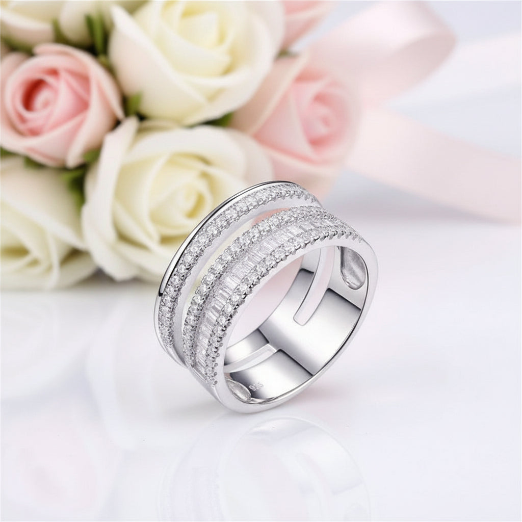 1.5 Ct Round and Emerald Cut Diamond Option Band-Black Diamonds New York