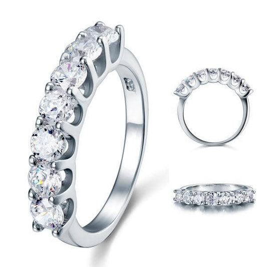 1.75 Carat Seven Stone Wedding Ring Jewelry-Black Diamonds New York