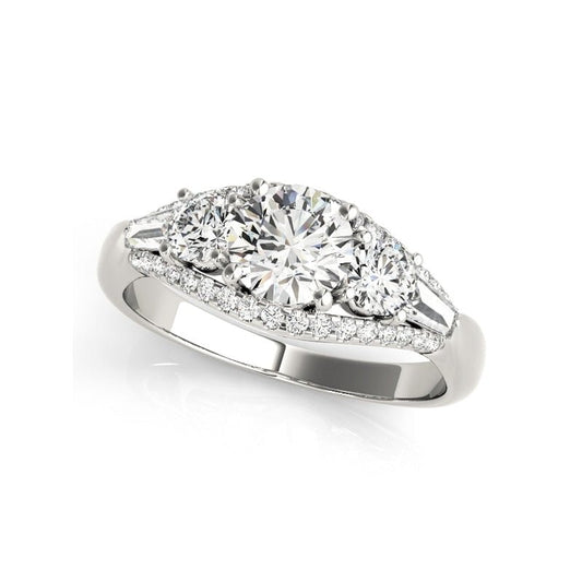 1.8 ct Round Cut Diamond Three Stone Engagement-Black Diamonds New York