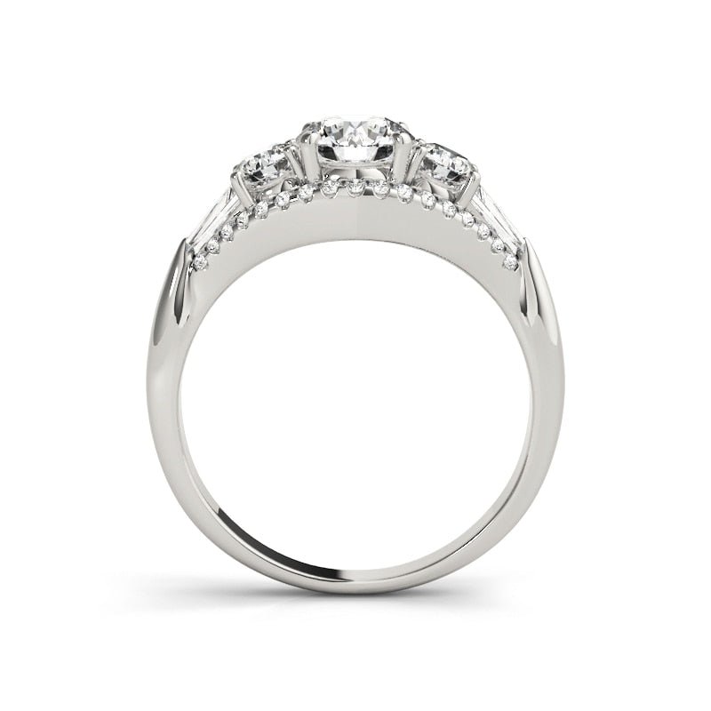 1.8 ct Round Cut Diamond Three Stone Engagement-Black Diamonds New York