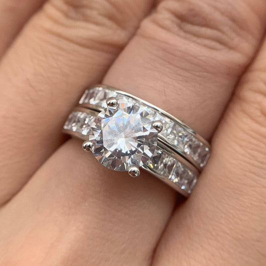 1.8 Ct Round Created Diamond Engagement Ring Set-Black Diamonds New York