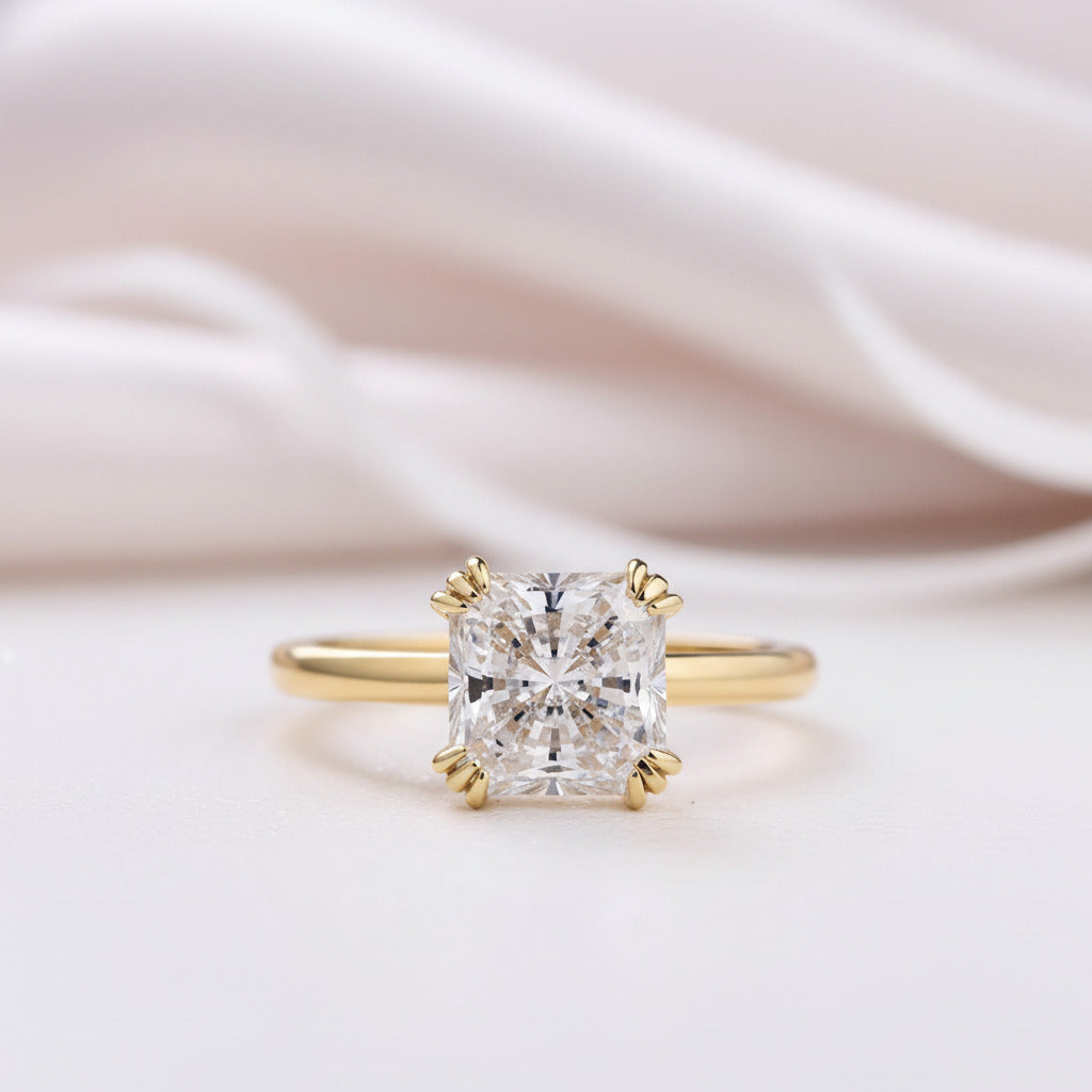 1.8ct Radiant Cut Simulated Diamond Option Bridal Ring Set-Black Diamonds New York