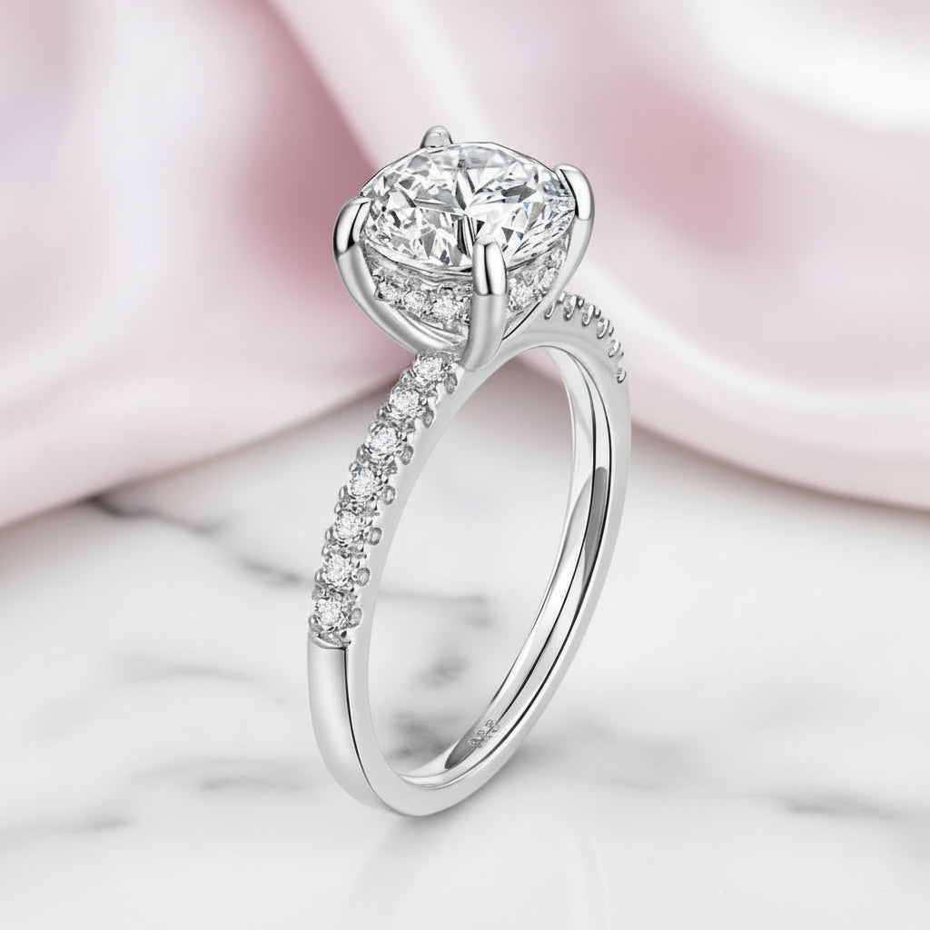 1.8Ct Round Cut Diamond Option Wedding Engagement Ring-Black Diamonds New York