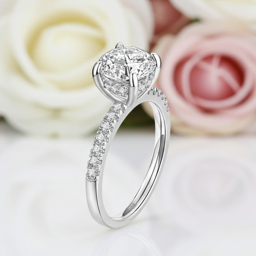 1.8Ct Round Cut Diamond Wedding Engagement Ring-Black Diamonds New York