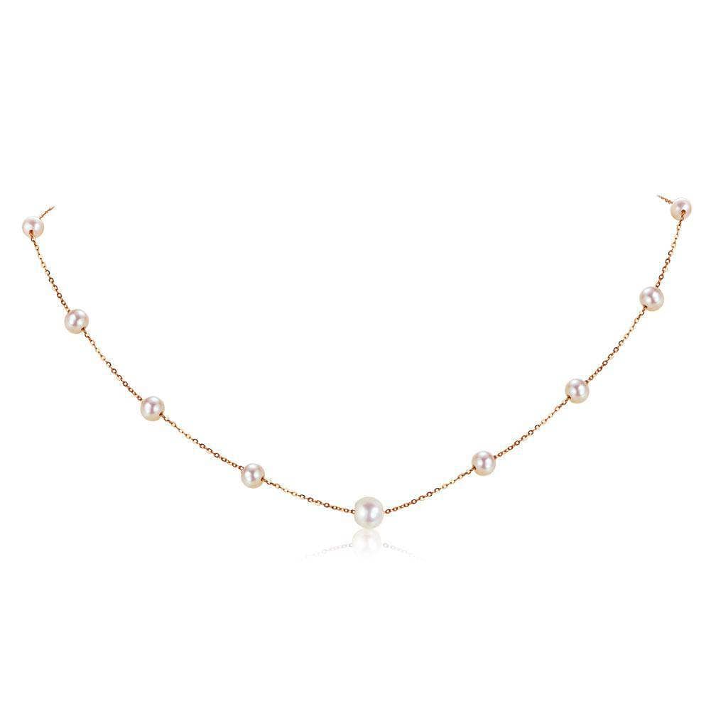  750 Rose Gold Pearls Necklace - Black Diamond Options New York NOT EXISTING-Black Diamonds New York
