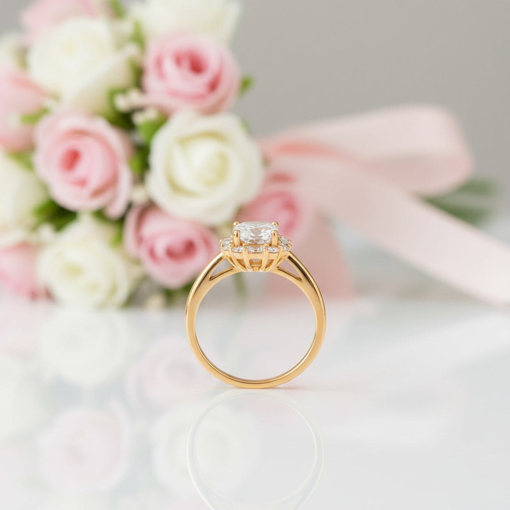 18k Cushion Cut Diamond Option Vintage Halo Engagement Ring-Black Diamonds New York