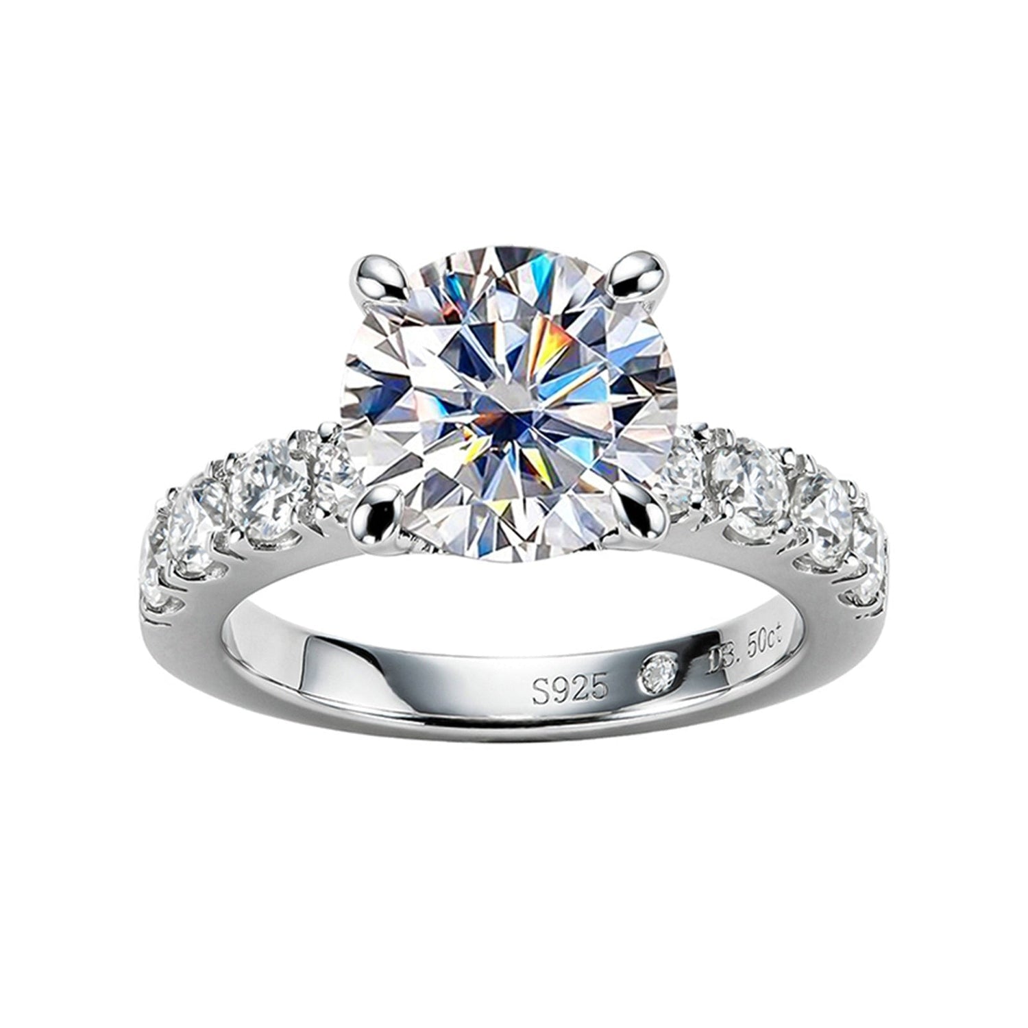 18k Gold Overlay Round Cut Diamond Engagement Ring-Black Diamonds New York