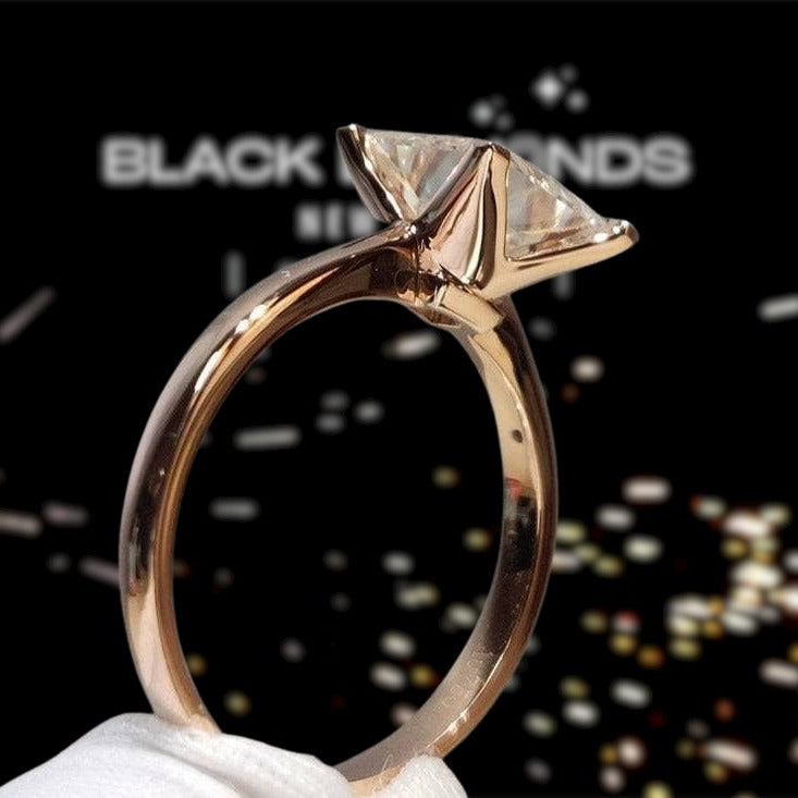 Princess Cut Tiffanys Rose Gold Ring The Elyse Princess Shaped