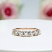 18k Rose Gold Round Cut 0.7 Carat 7 Pcs Diamond Band-Black Diamonds New York