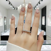 18k Rose Gold Round Cut 0.7 Carat 7 Pcs Diamond Band-Black Diamonds New York