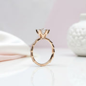 18K Rose Gold Round Cut 2 Carat Diamond Option Engagement Ring-Black Diamonds New York