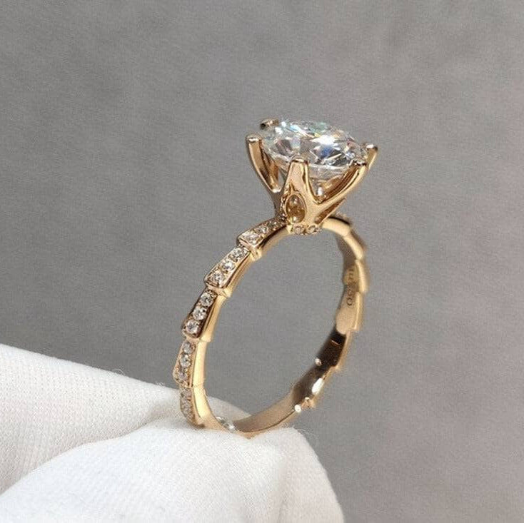 18K Rose Gold Round Cut 2 Carat Diamond Engagement Ring-Black Diamonds New York