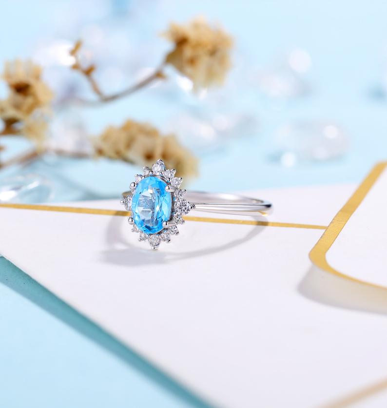 Custom Light Blue Sapphire And Diamond Engagement Ring #102135 - Seattle  Bellevue | Joseph Jewelry
