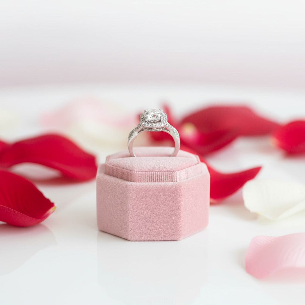 18k Round Cut Halo Diamond Infinity Engagement Ring-Black Diamonds New York