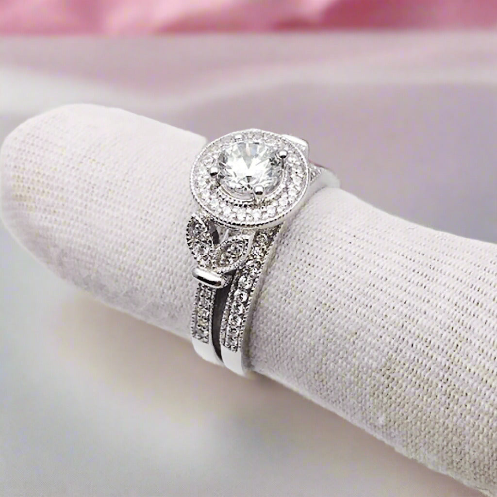 18k Round Cut Diamond Elegant Vintage Design Engagement Ring-Black Diamonds New York