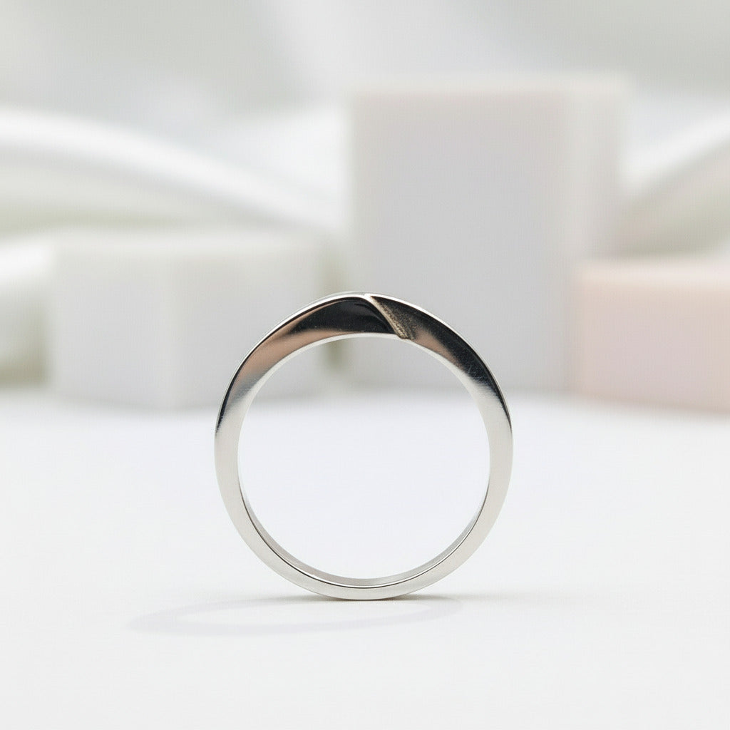 18k Round Cut Diamond Minimalist Design Engagement Ring-Black Diamonds New York