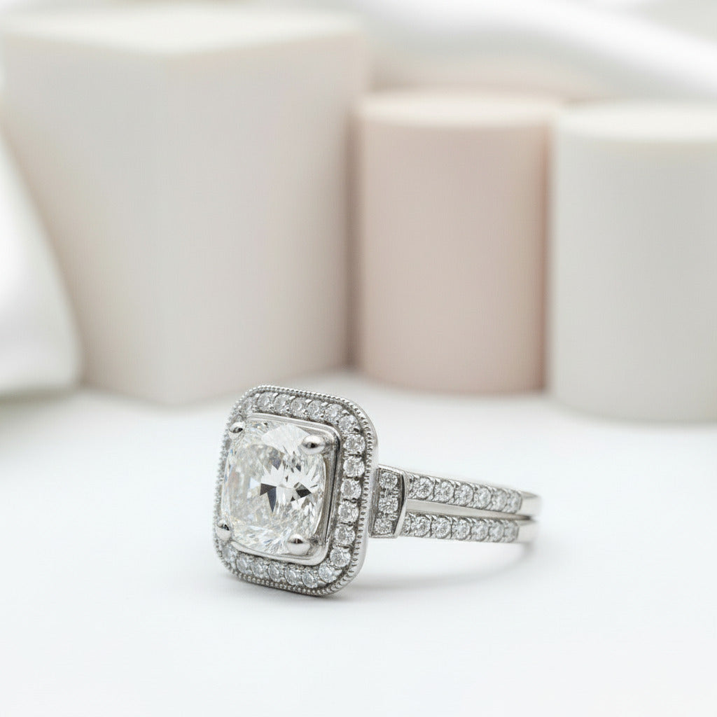 18k Round Cut Diamond Minimalist Engagement Ring-Black Diamonds New York